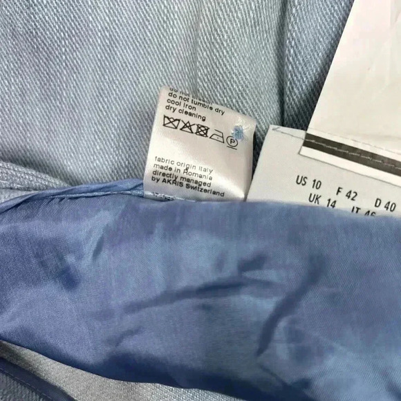 Akris Punto Denim Pants 10 Wide Leg High Rise Light Blue Color Preppy Minimalist - Picture 11 of 11